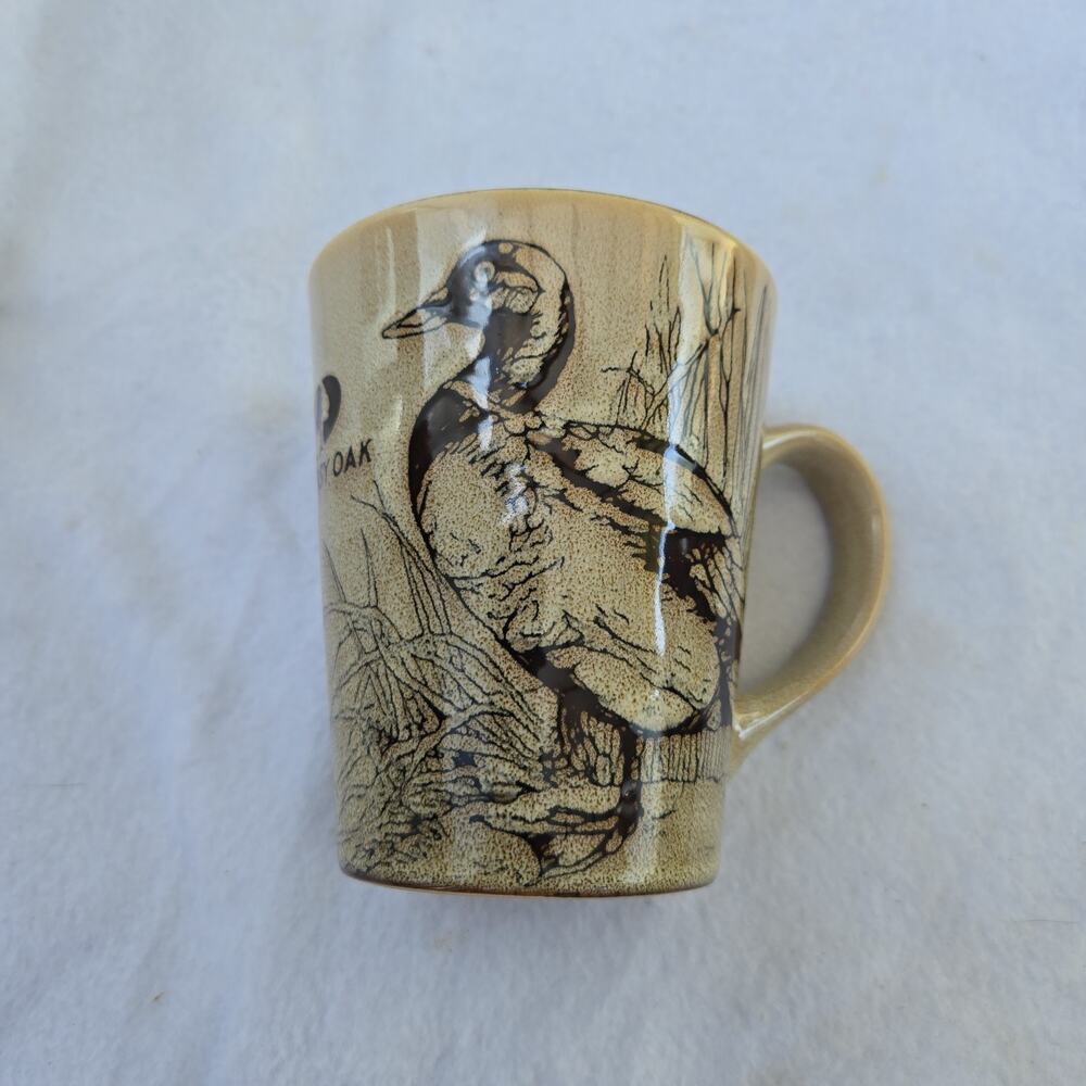 Mossy Oak Mug Mallard Duck 12 Fl oz Coffee Tea Cocoa Cup Black Brown 4.25”
